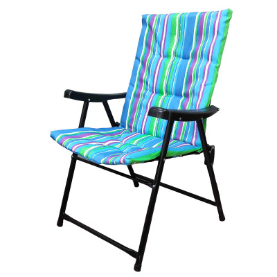 Стул со спинкой туристический складной 52*60*90 см до 120 кг полосы сине зеленый Baizheng Стул со спинкой туристический складной 52*60*90 см до 120 кг полосы сине зеленый Baizheng