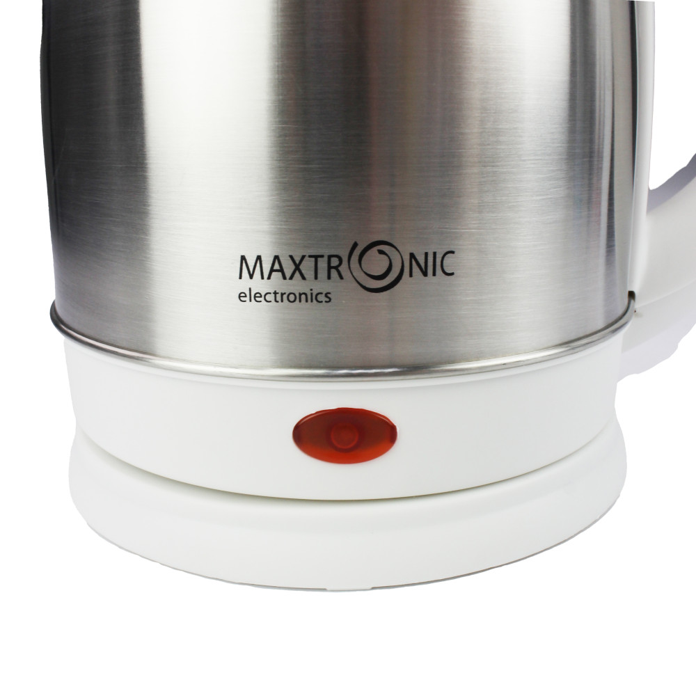 Чайник металлический электрический 1,8 л 1,8 кВт белый металлик Цветок Maxtronic