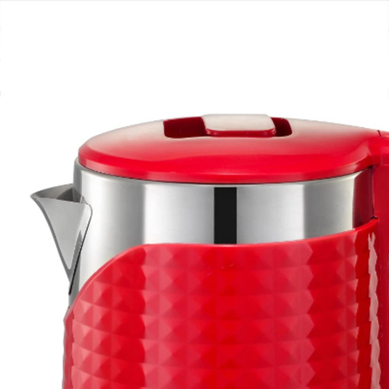 Изображение Чайник металлический электрический 2 л 1,8 кВт красный Ромбик Maxtronic