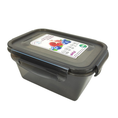 Контейнер пластиковый 0,8 л герметичный прямоугольный дымчатый Виолет