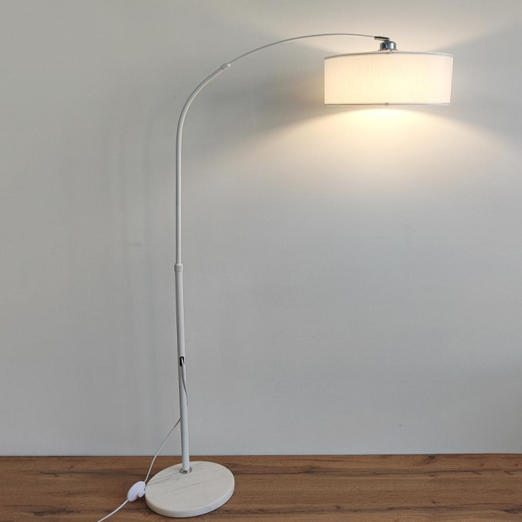 Изображение Торшер 1 плафон 175х26х26 см Е27 60 Вт 4м2 плафон ткань под упак белый Baizheng