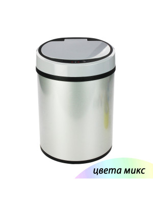 Ведро нерж сталь для мусора 8 л usb аккумулятор сенсорное круглое вставка микс Baizheng Ведро нерж сталь для мусора 8 л usb аккумулятор сенсорное круглое вставка микс Baizheng