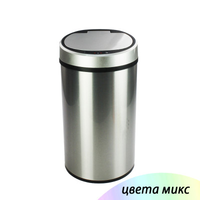 Ведро нерж сталь для мусора 12 л USB сенсорное вставка круглое микс Baizheng Ведро нерж сталь для мусора 12 л USB сенсорное вставка круглое микс Baizheng