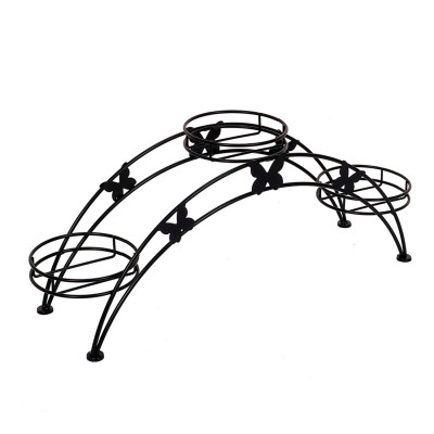 Подставка металлическая для цветов 500х150х220 мм черный Арка 3 ЗМИ Подставка металлическая для цветов 500х150х220 мм черный Арка 3 ЗМИ