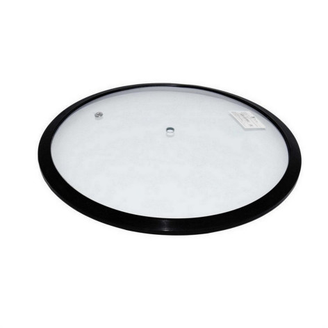 Крышка стеклянная 28 см без ручки силикон обод черный Baizheng