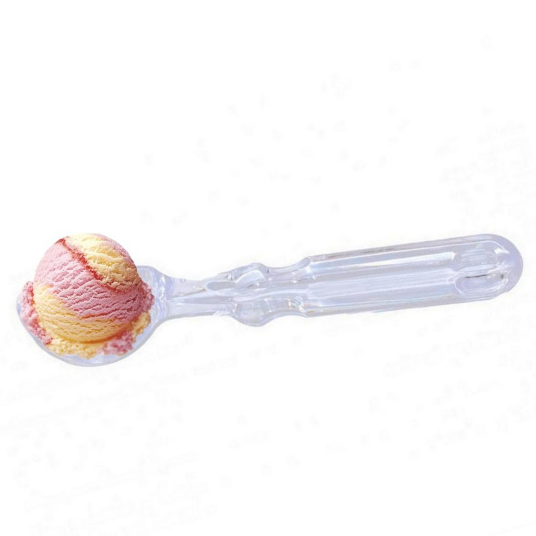 Фото Ложка пластик 18 см для мороженого прозрачный Baizheng