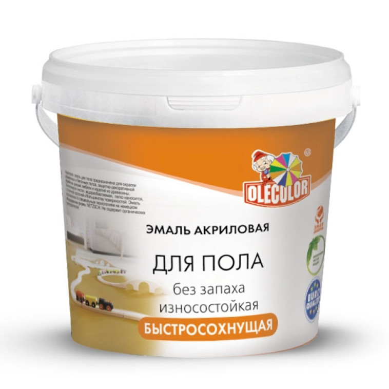 Эмаль для пола акриловая OLECOLOR желто-коричневая 1,0кг