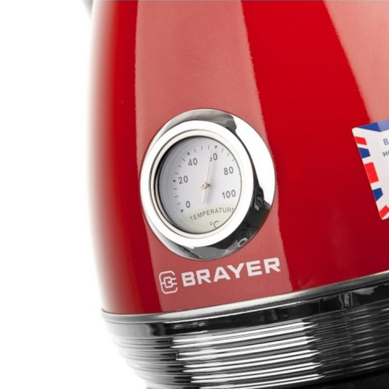 Рисунок Чайник электрический BR1007RD Brayer металлический красный 1,7 л 2200Вт