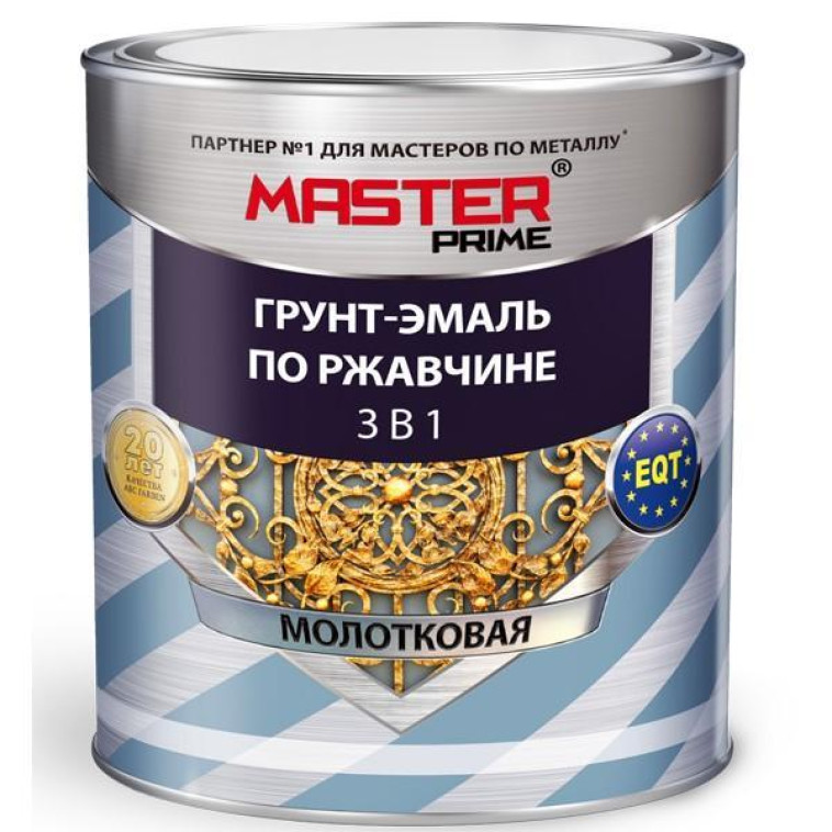 Фото Грунт-эмаль по ржавчине 3 в 1 молотковая вишневая 2,0 л(6) FARBITEX ПРОФИ MASTER