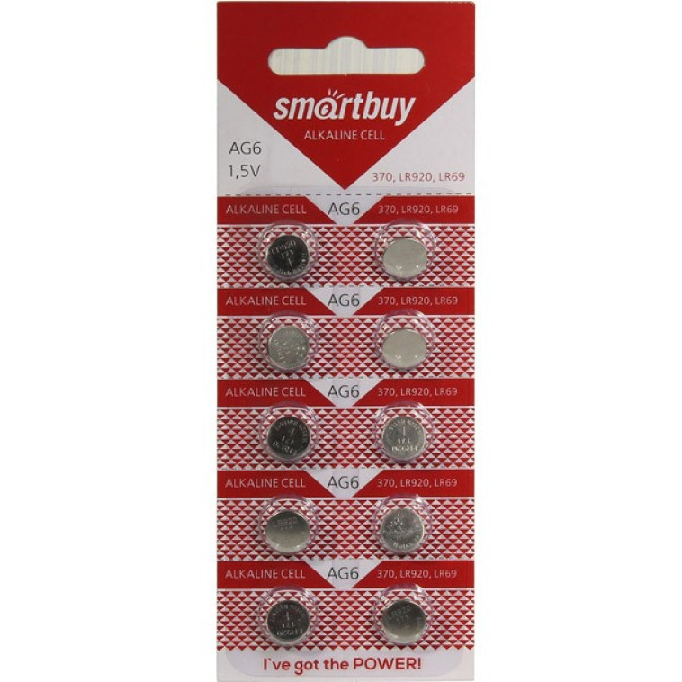 Фото Батарейка таблетка AG6-10B Smartbuy