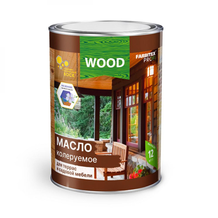 Фото Масло колер для  тер и  мебели бесцветный 0.45 л(8)FARBITEX ПРОФИ WOOD