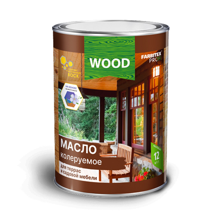 Фото Масло колер для  тер и  мебели махагон 0.45 л(8) FARBITEX ПРОФИ WOOD