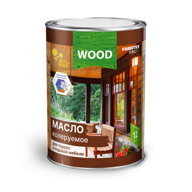 Фото Масло колер для  тер и  мебели орегон 0,45 л(8) FARBITEX ПРОФИ WOOD