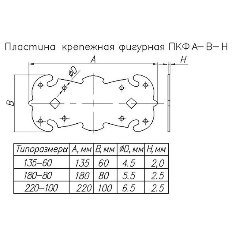 Фото Пластина крепёжная фигурная ПКФ 180-80-SL черный матовый