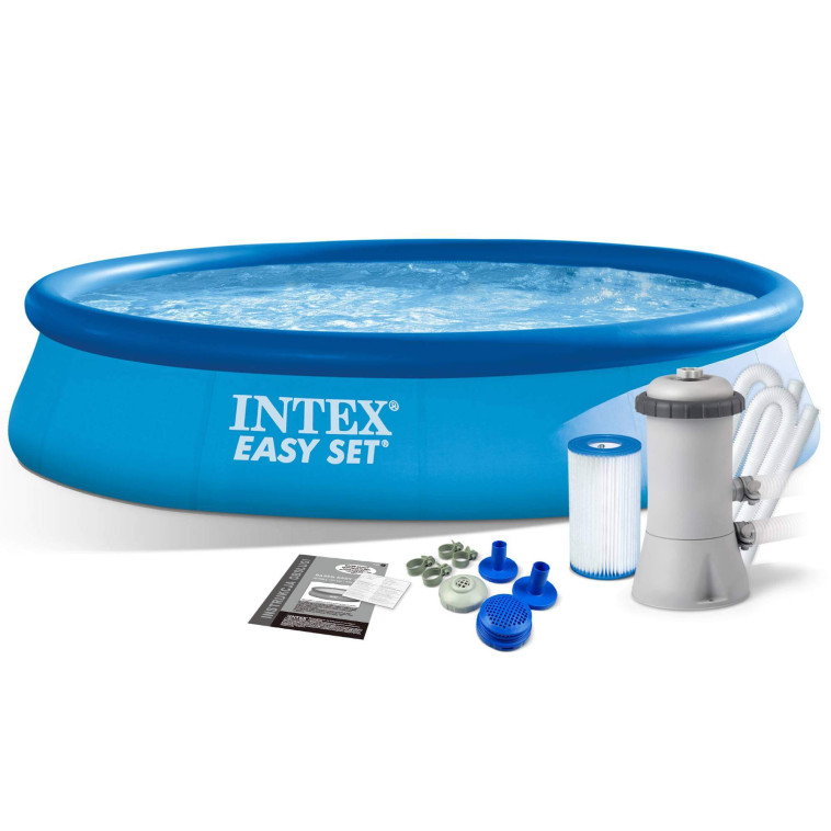 Бассейн с надувным бортом 396*84см 7290 л  фильтр-насос Easy Set Pools Intex