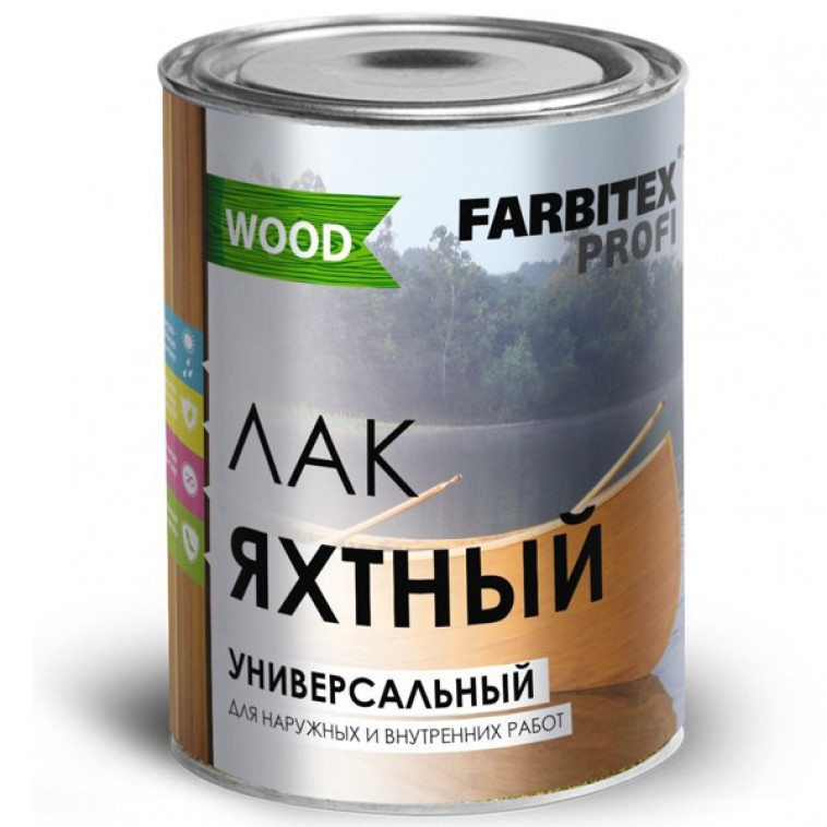 Лак уралкидный FARBITEX ПРОФИ GOOD FOR WOOD яхтный универсальный 4л