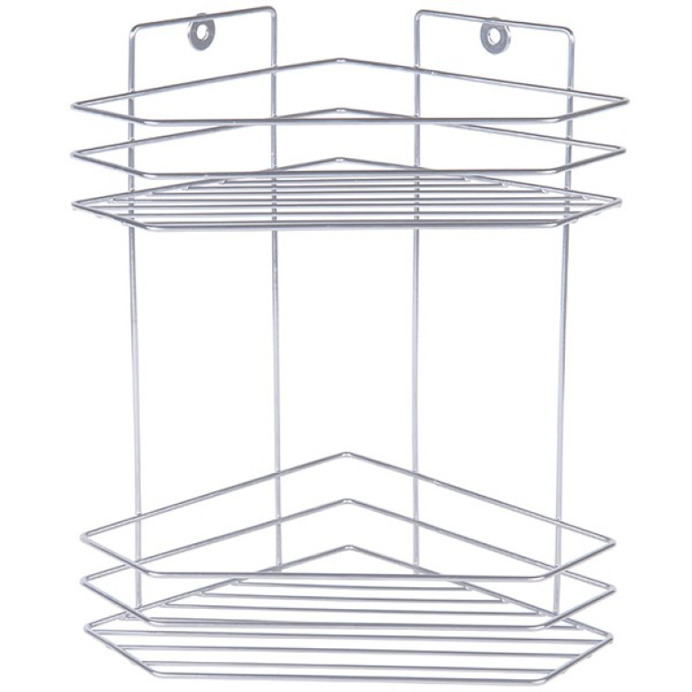 Полка 2-ярусная RUS-385045-2 угловая хром
