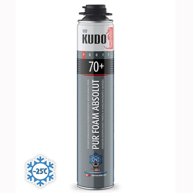 Пена монт проф Kudo Proff Absolut 70+ (-25C) ЗИМА 70л 1000мл