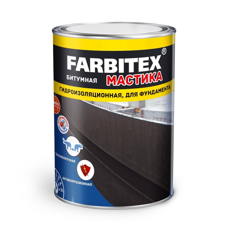 Мастика битумная гидроизоляционная  8 кг (1) FARBITEX