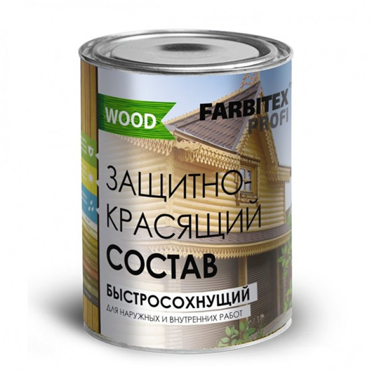 Состав защитно-красящий алкидный Farbitex Profi  Wood быстросохнущий рябина 10л