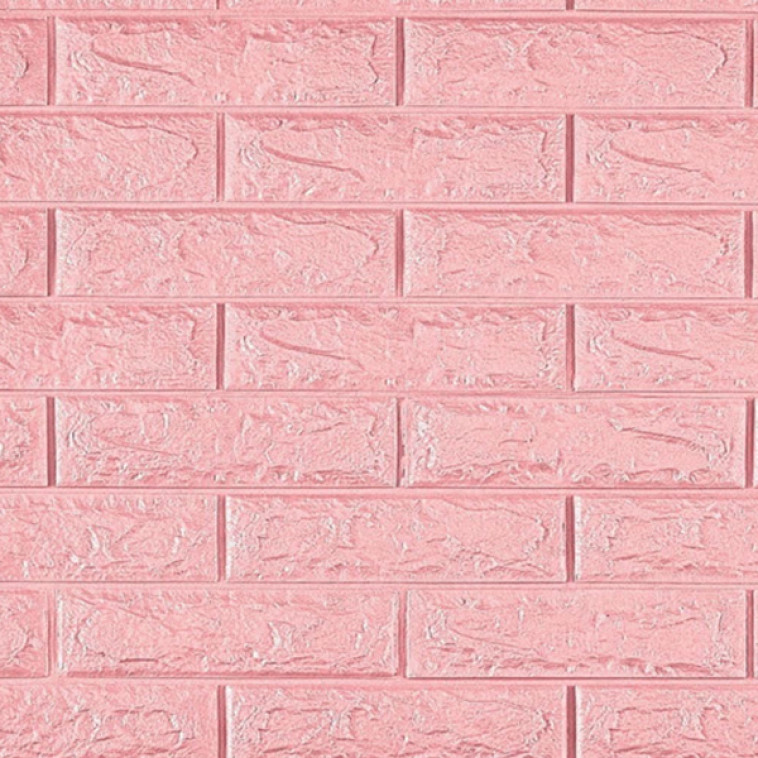 Панель самоклеящаяся 3D Розовый кирпич 0,7х0,77м толщина 0,4см ПС