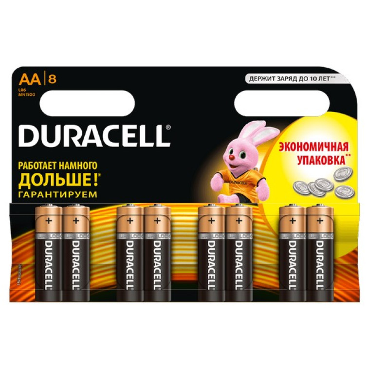 Батарейка AA Пальчиковая 1,5V LR6 Basic Alkaline  8шт/упак (12) DURACELL