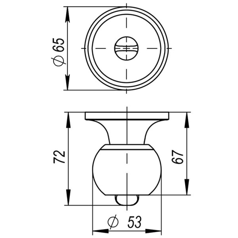 Изображение Ручка защелка 6082 PB-Р (золото) без/фик.