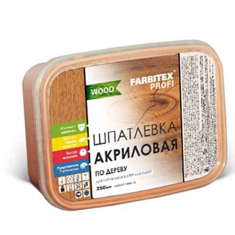 Изображение Шпатлевка по дереву Farbitex Profi Wood венге 0,4кг