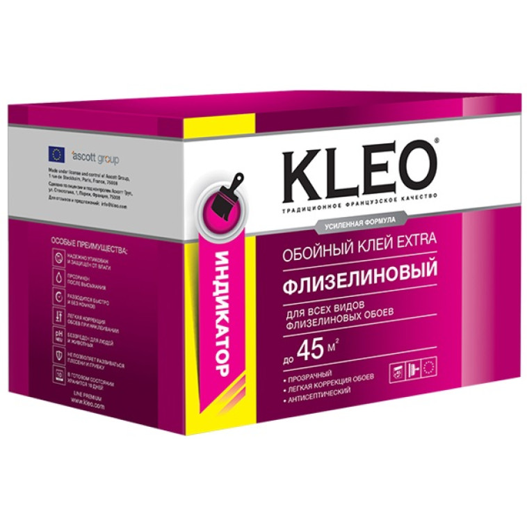 Клей обойный Kleo Экстра флизелиновый с индикатором 320гр (45м2)