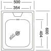 Мини изображение Мойка кухонная 50*60*13см 0,4мм. (без сифона) Vladiks V-404 (20)