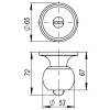 Мини картинка Ручка защелка 6082 CP-B (хром) фик.