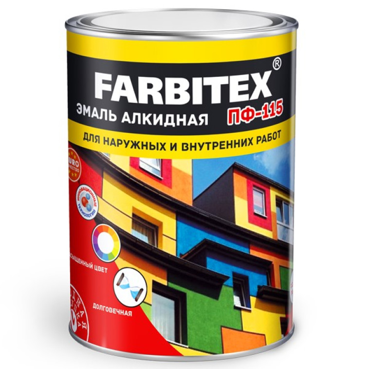 Эмаль алкидная ПФ-115 FARBITEX изумрудная 5,0 кг