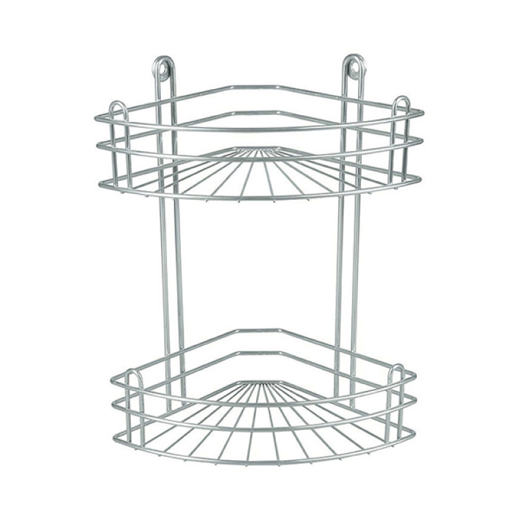 Полка 2-ярусная RUS-385024-2 Zn угловая хром