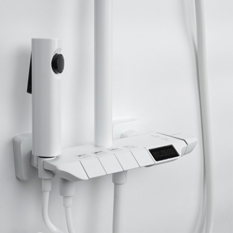 Изображение Смеситель душевая система DIKALAN для ванны 4-х функц-я ЖК дисплей Белый (5) AL99091-W