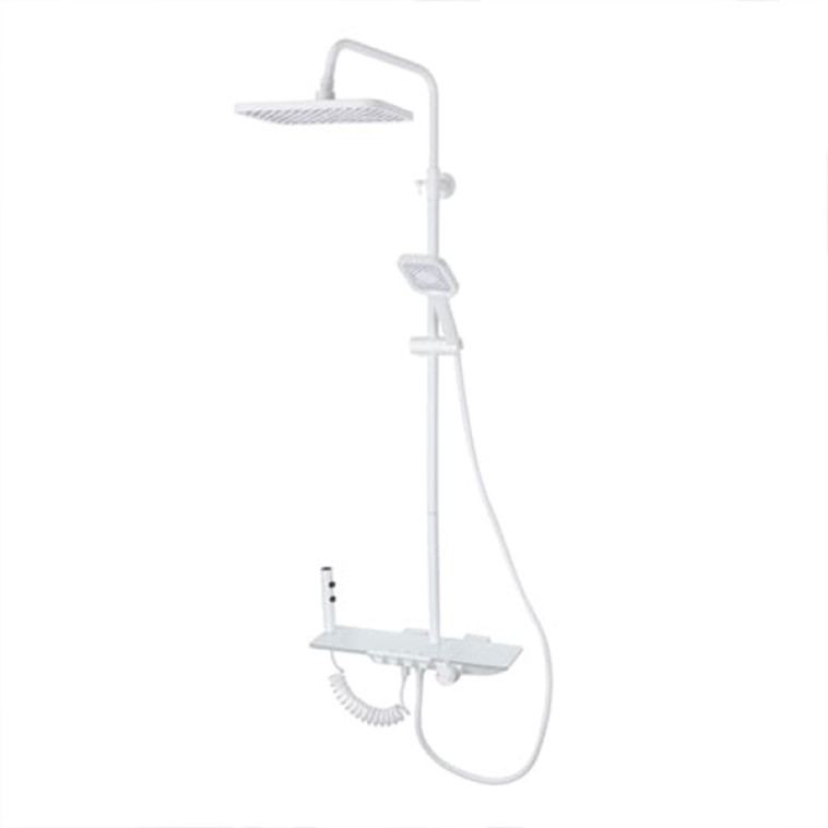 Смеситель душевая система DIKALAN для ванны c картриджным переключ LED подсветка Белый (5) Kn90132