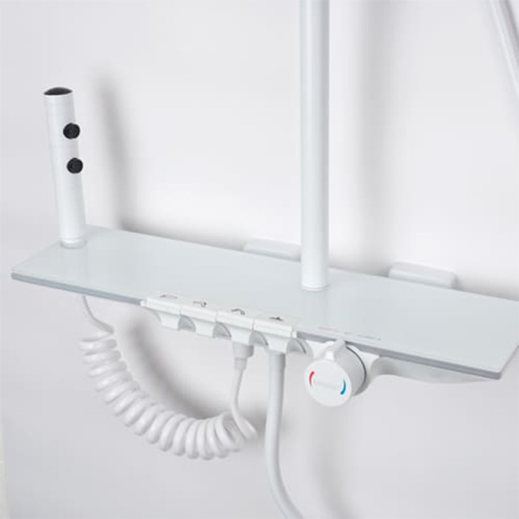 Фото Смеситель душевая система DIKALAN для ванны c картриджным переключ LED подсветка Белый (5) Kn90132