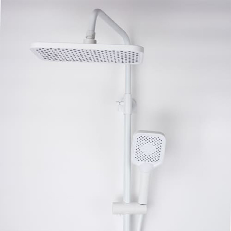 Изображение Смеситель душевая система DIKALAN для ванны c картриджным переключ LED подсветка Белый (5) Kn90132