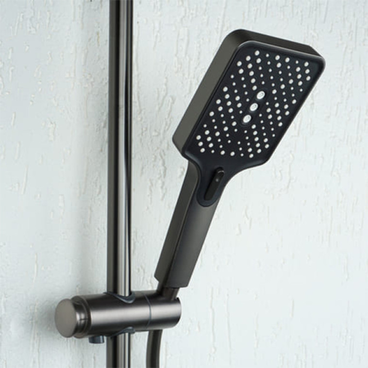 Фото Смеситель душевая система DIKALAN для ванны с картриджным переключ LED подсветка Серый (5) D99087-G