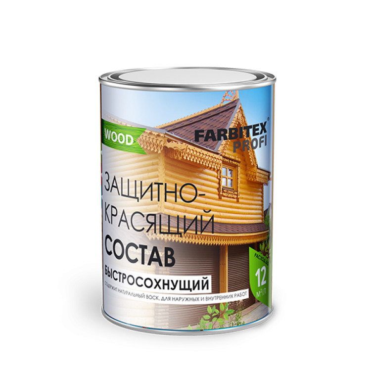 Состав защитно-красящий алкидный Farbitex Profi  Wood быстросохнущий белый 0,75л