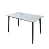 Мини изображение Стол кухонный керамогранит 120*70 см каркас металл черные ноги 7C Baizheng