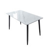 Мини картинка Стол кухонный керамогранит 120*70 см каркас металл черные ноги 7C Baizheng