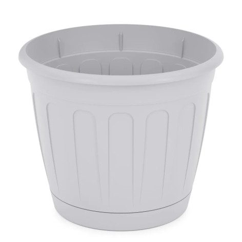 Горшок пластиковый 2,6 л поддон серый Дионис Альтернатива