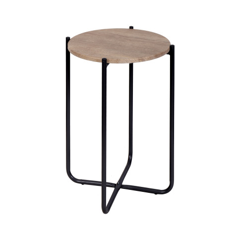 Стол МДФ журнальный 430*430*650 мм ель умбра/черный Nika