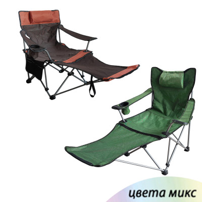 Кресло-шезлонг туристическое складное 150*75*74 см нагрузка 180 кг микс Baizheng