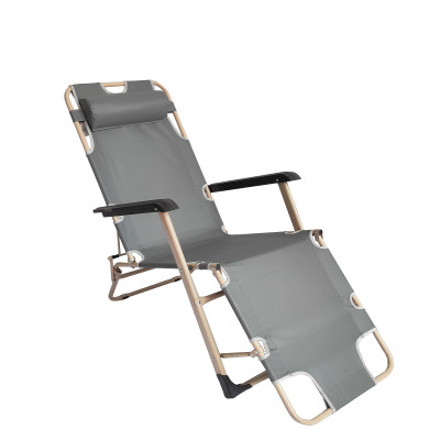 Кресло-шезлонг туристическое складное 178*60*92 см нагрузка 120 кг серый Baizheng