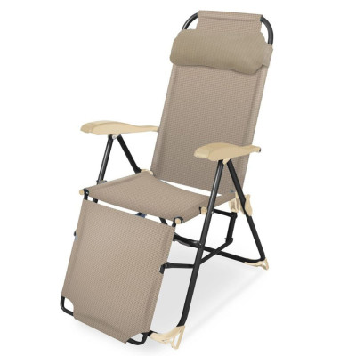 Кресло-шезлонг туристическое складное 820*590*1160 мм нагрузка 100 кг песочный Nika