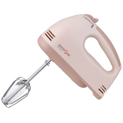 Миксер 180 Вт 7 скоростей 2 насадки пудровый Maxtronic