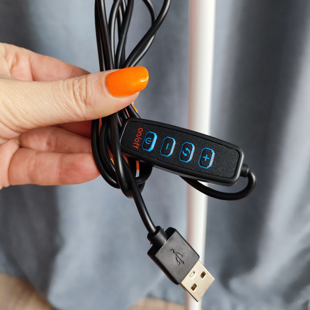 Торшер светодиодный 1 плафон 25*19*177 см 7Вт USB сгибается 4м2 3 света белый Baizheng