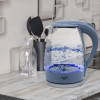 Мини картинка Чайник стеклянный электрический 1,7 л 2,2 кВт подсветка синий Atlanta