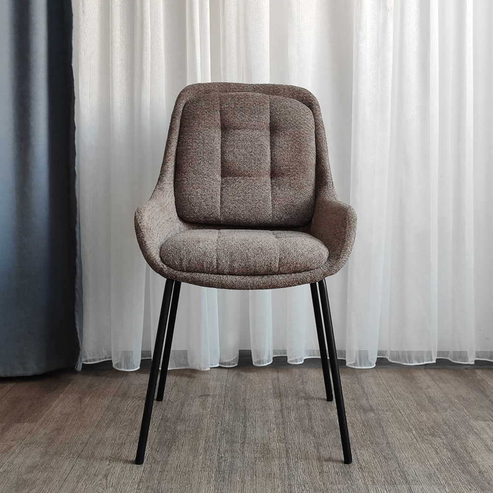 Стул металлический Baizheng BZ-6118K 57×64×86 см, коричневый, износостойкий текстиль, до 150 кг